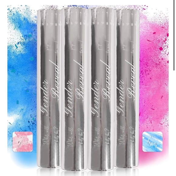 Gender Reveal Confetti Powder Cannon - 2 Blue Decorations Party Supplies - Picture 1 of 3